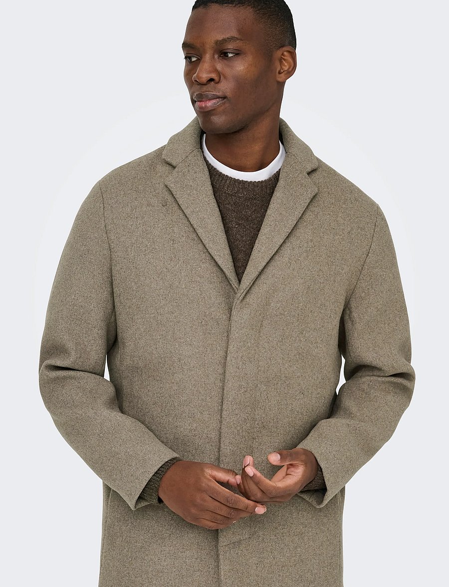 ONLY & SONS - ONSARON WOOL COAT OTW NOOS - wool coats - greige - 5