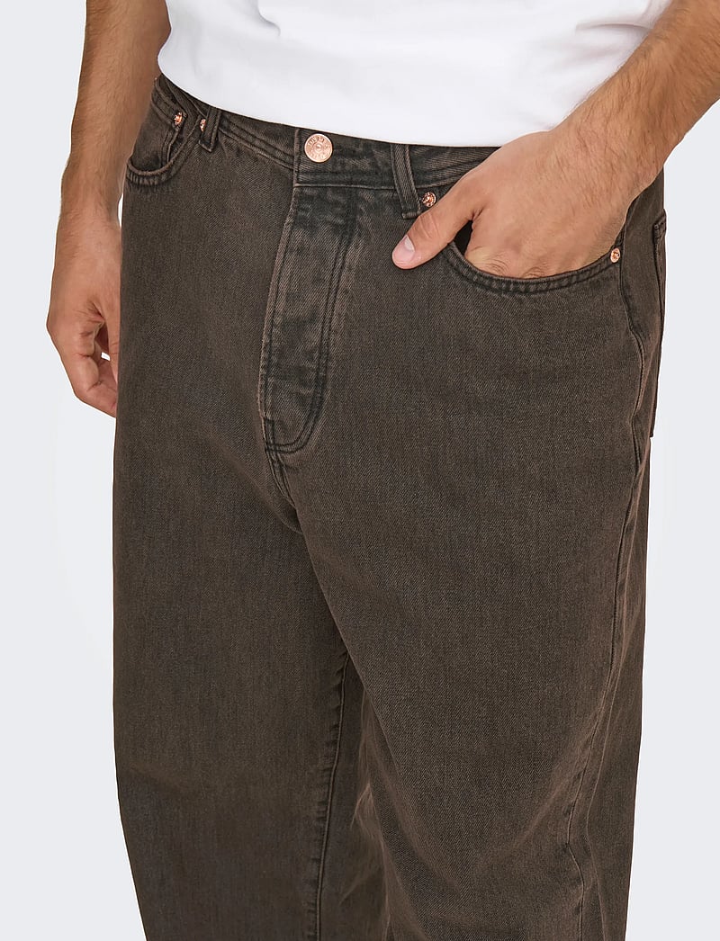 ONLY & SONS - ONSFADE LOOSE BROWN 6813 TAI DNM - loose jeans - brown stone - 4
