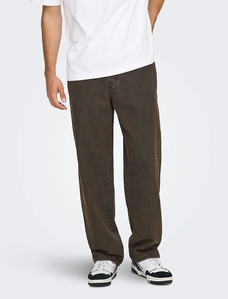 ONLY & SONS - ONSFADE LOOSE BROWN 6813 TAI DNM - loose jeans - brown stone - 5