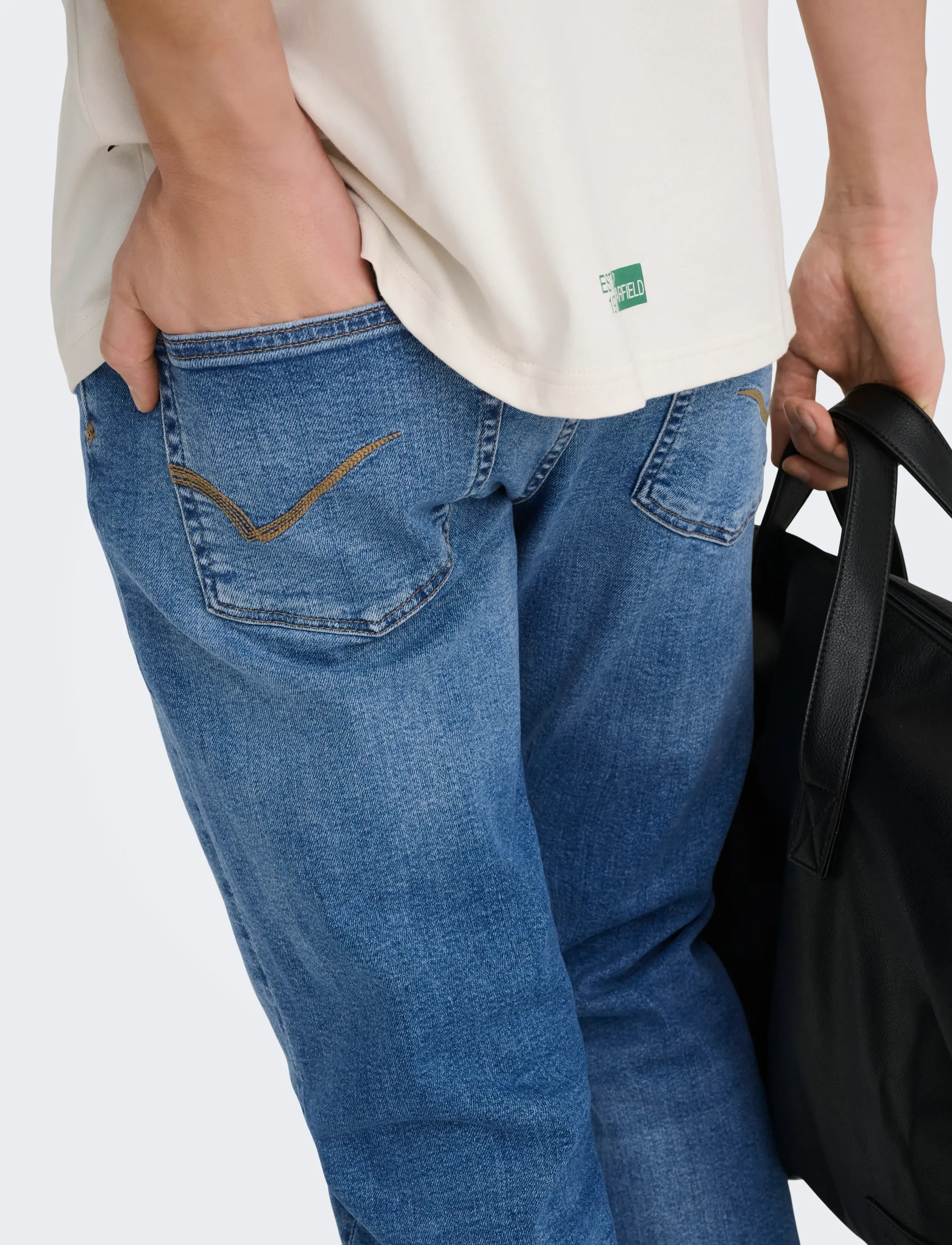ONLY & SONS - ONSWEFT REG. JAX LMB 6817 TAI DNM NOOS - regular jeans - light medium blue denim - 4