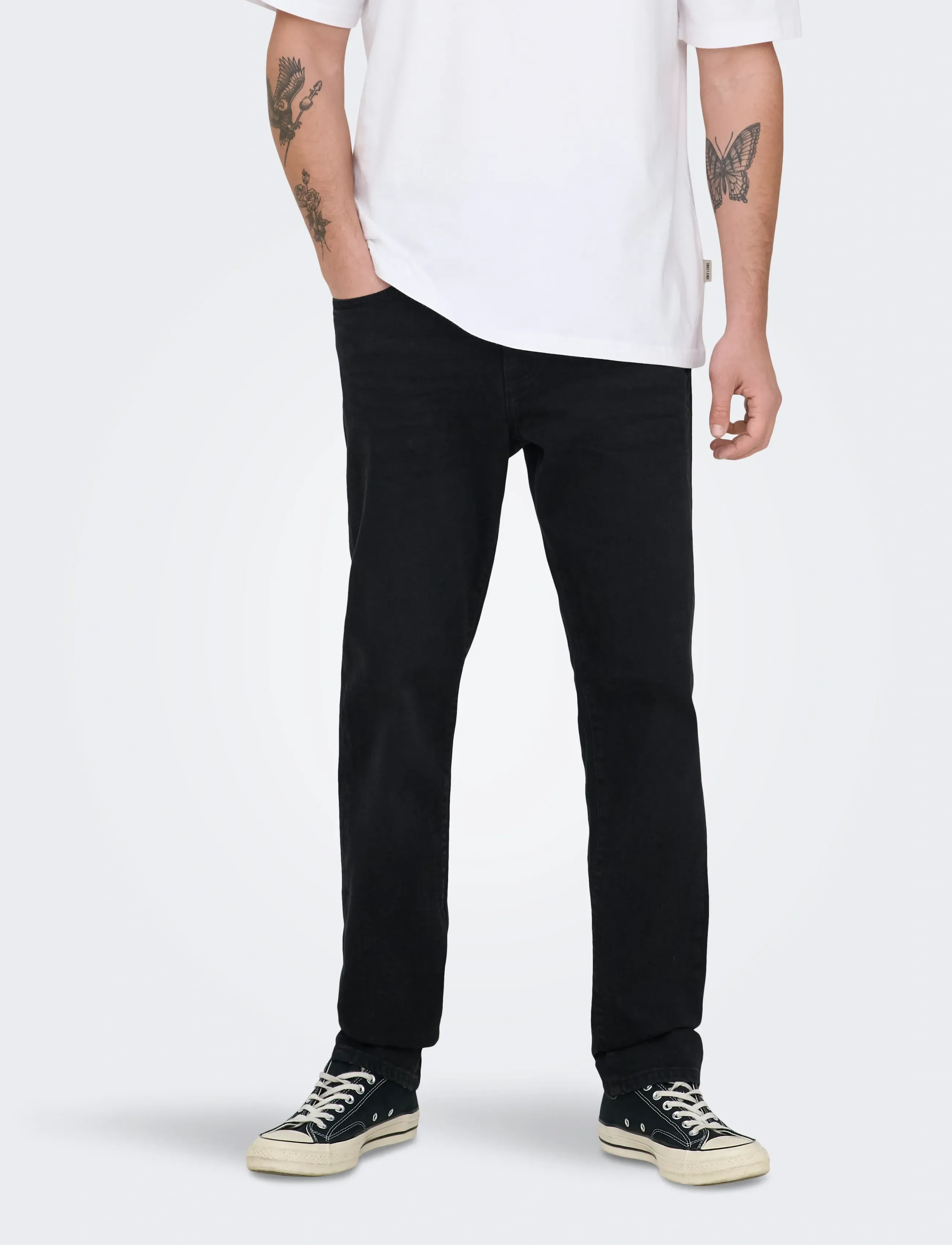 ONLY & SONS ONSWEFT REG. JAX BLACK 6821 TAI DNM - Kollektionen - BLACK DENIM / black