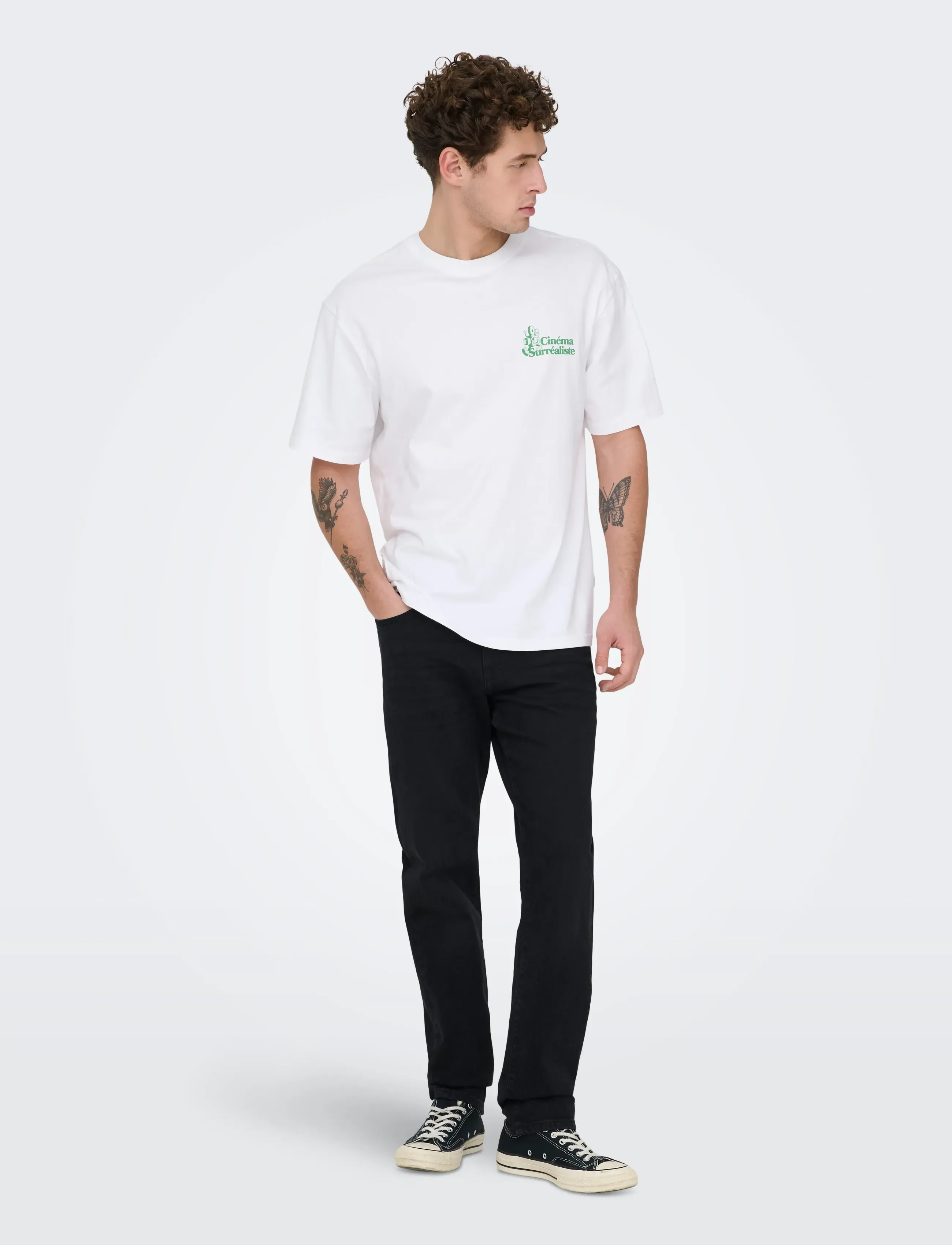 ONLY & SONS - ONSWEFT REG. JAX BLACK 6821 TAI DNM - regular jeans - black denim - 4