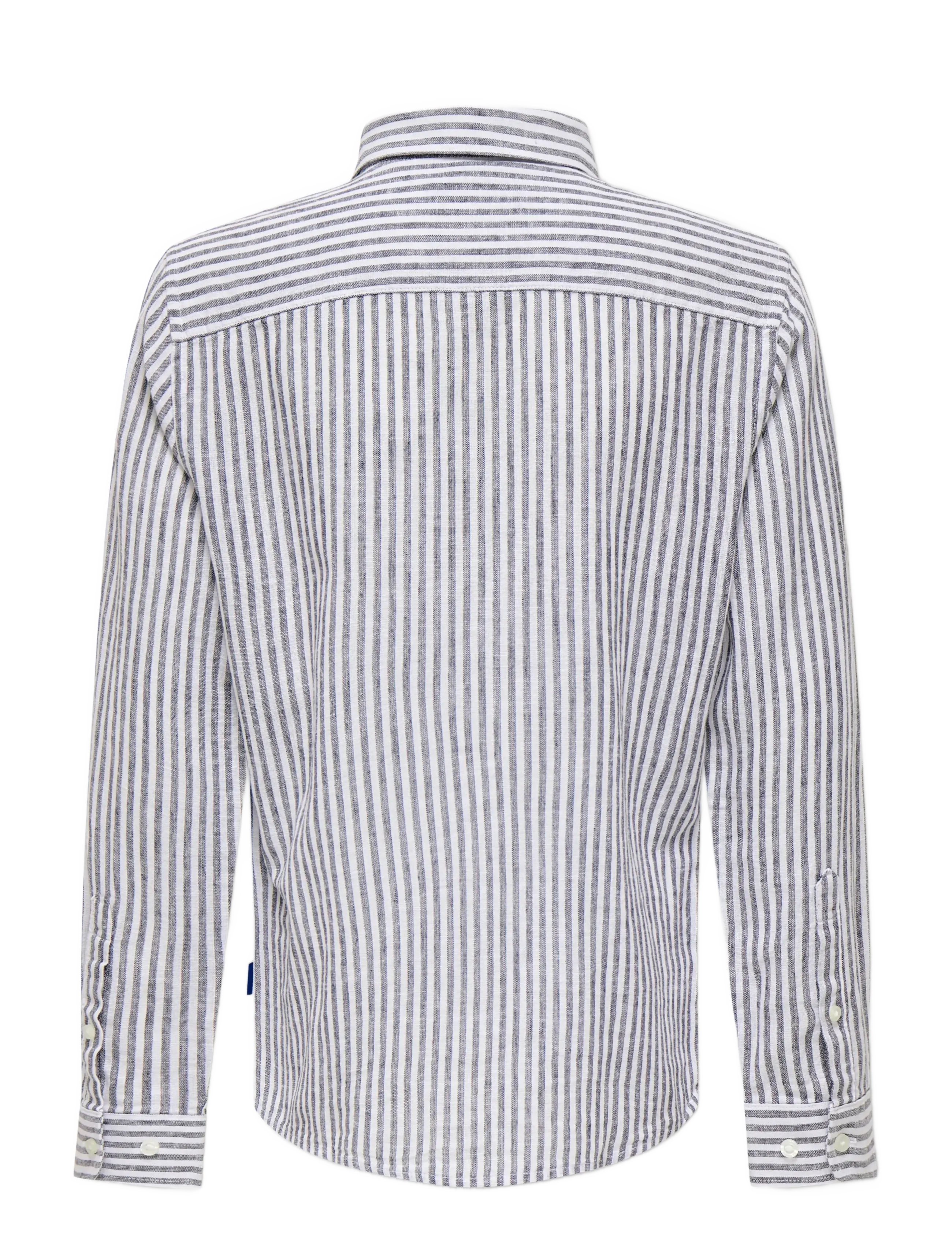ONLY & SONS - OSJCAIDEN LIFE LS REG STRIPE LIN 660 WVN - langärmlige hemden - dark navy - 1