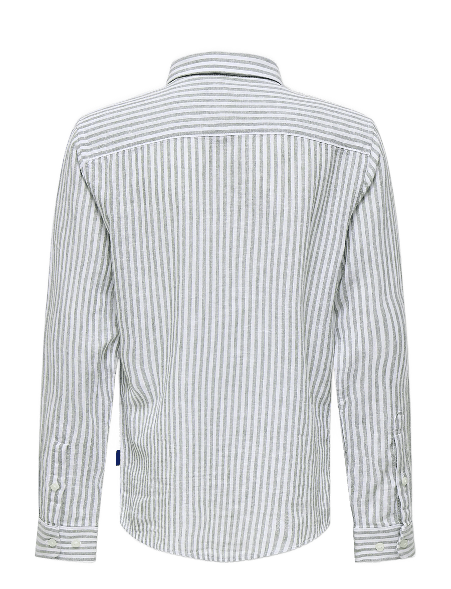 ONLY & SONS - OSJCAIDEN LIFE LS REG STRIPE LIN 660 WVN - langærmede skjorter - sea spray - 1