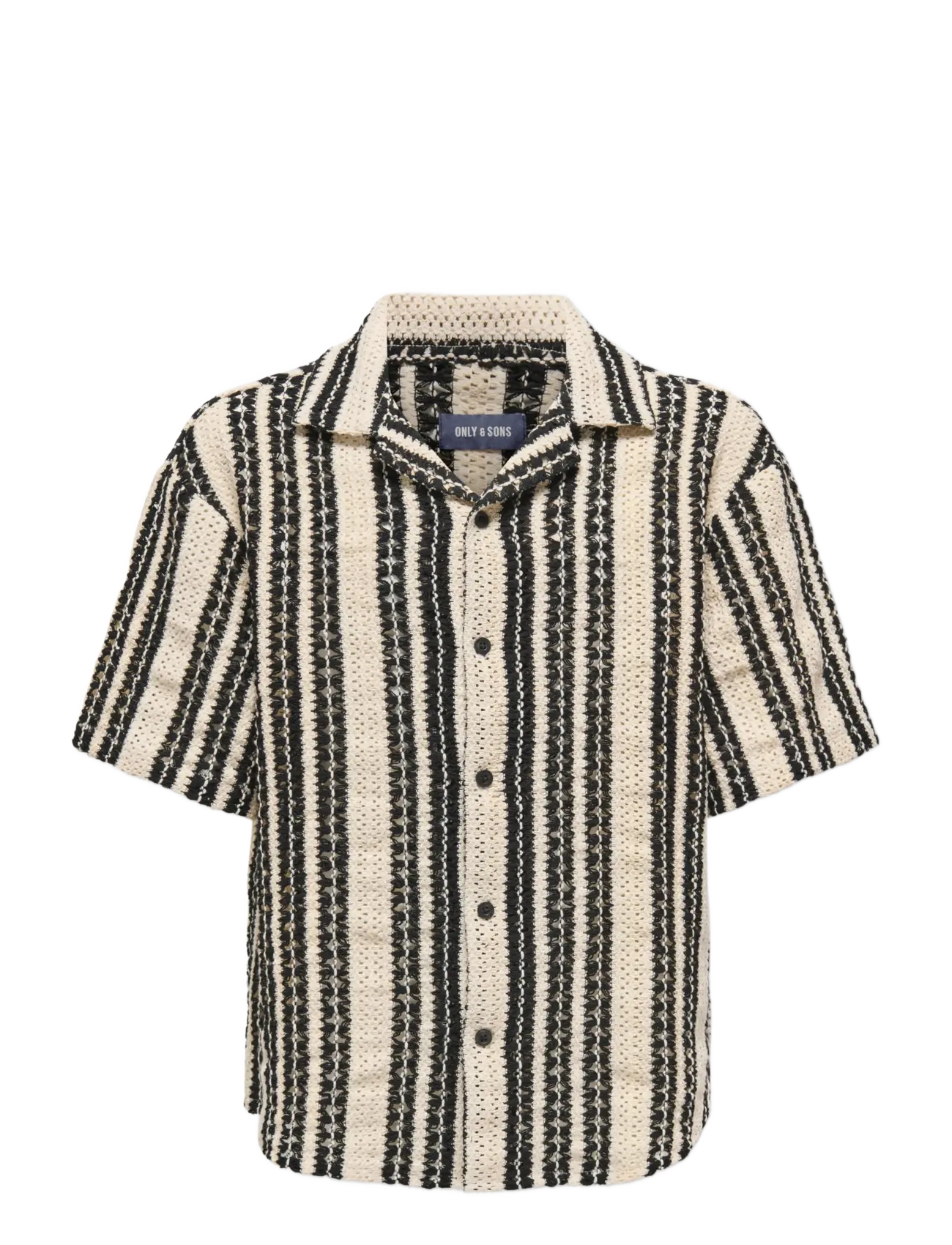 ONLY & SONS OSJDANI CROCHET SS SHIRT WVN - ONLY & SONS - CLOUD DANCER / cream