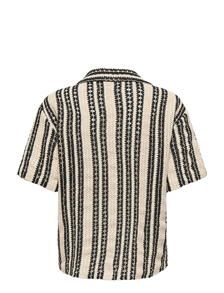 ONLY & SONS - OSJDANI CROCHET SS SHIRT WVN - chemises à manches courtes - cloud dancer - 2