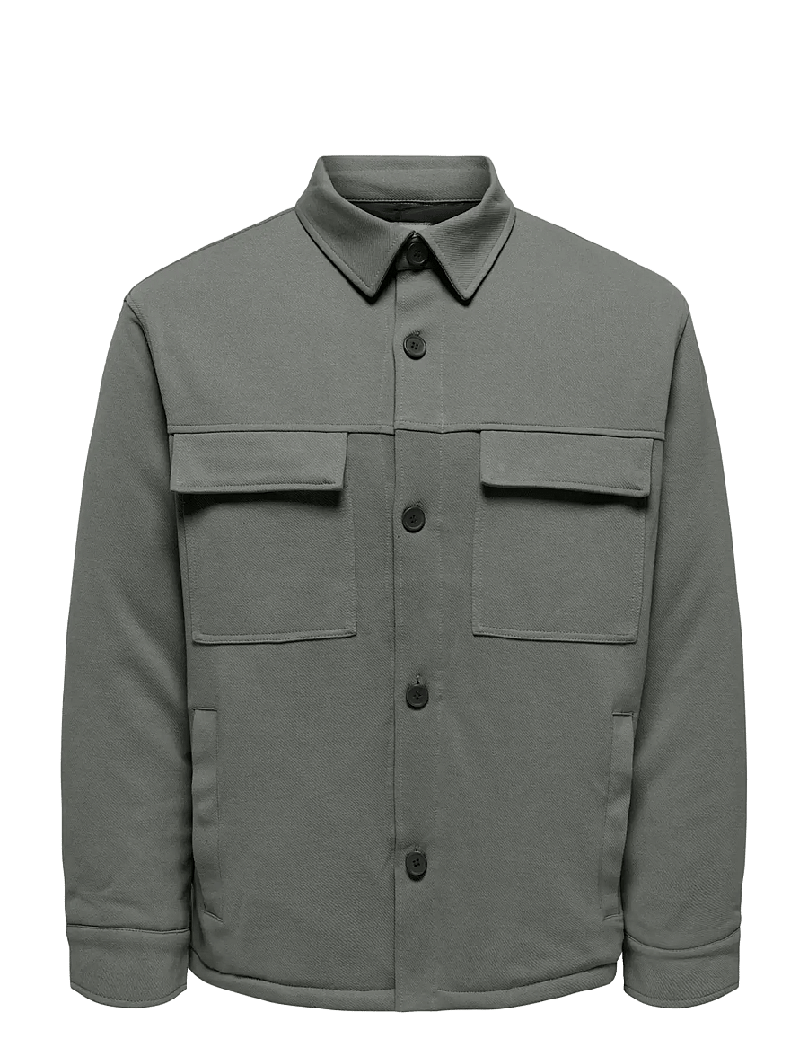 ONLY & SONS - ONSNEWKODYL SHACKET SWEAT - freizeithemden - castor gray - 0