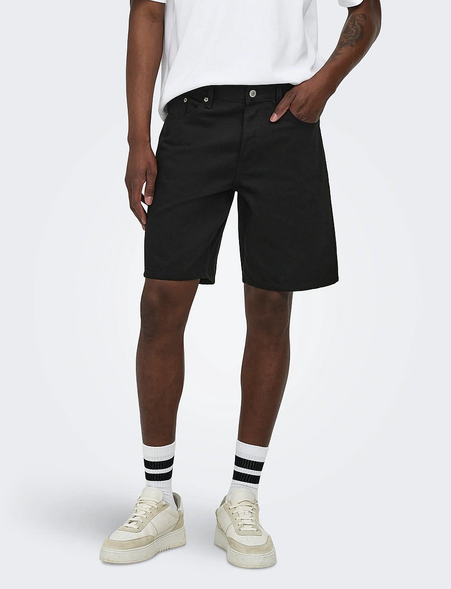 ONLY & SONS - ONSEDGE STAY BD 6992 AZG DNM SHORTS NOOS - jeansshorts - black denim - 0
