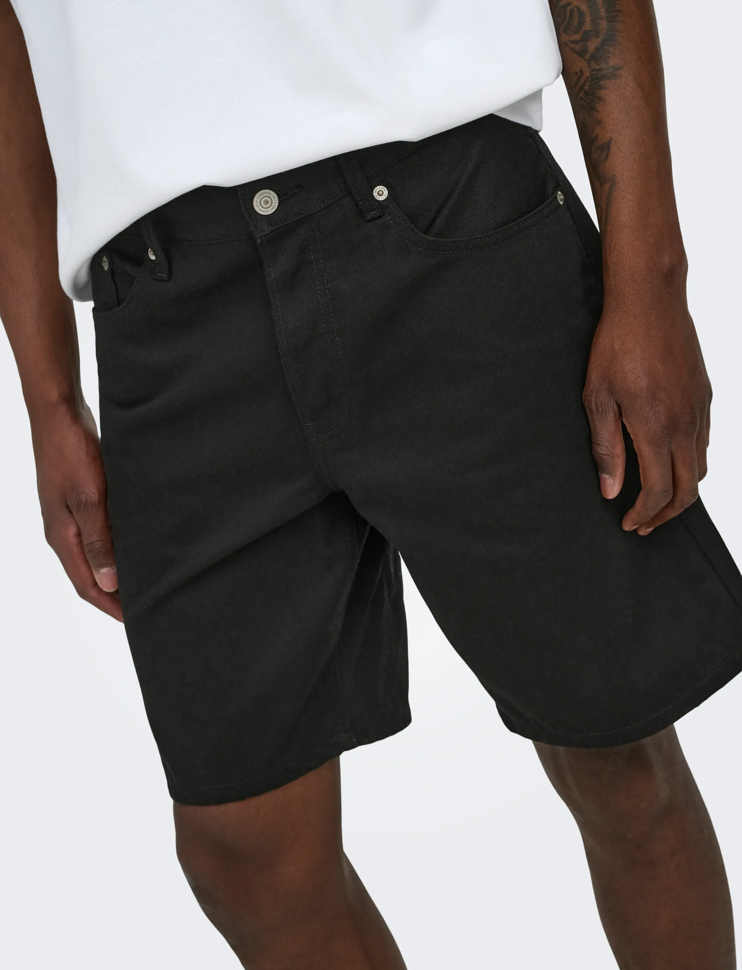 ONLY & SONS ONSEDGE STAY BD 6992 AZG DNM SHORTS NOOS - Streetstyle - BLACK DENIM / black