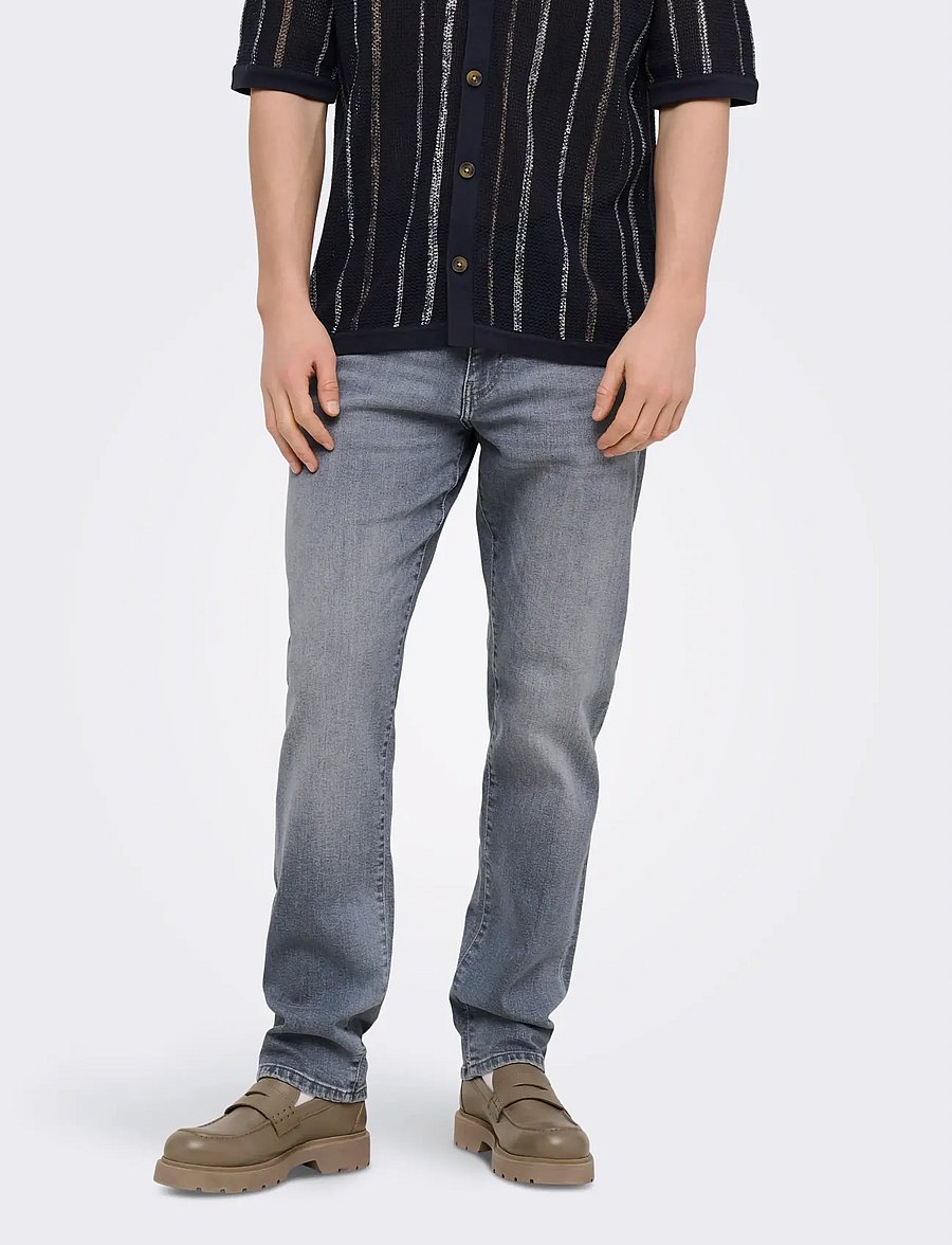 ONLY & SONS - ONSWEFT REG. JAX LMG 7007 TAI DNM NOOS - tavalised teksad - light grey denim - 0