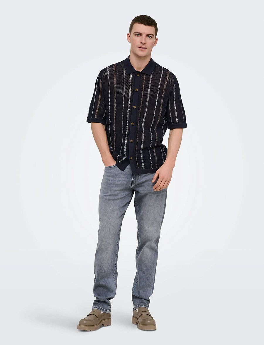ONLY & SONS - ONSWEFT REG. JAX LMG 7007 TAI DNM NOOS - tavalised teksad - light grey denim - 5