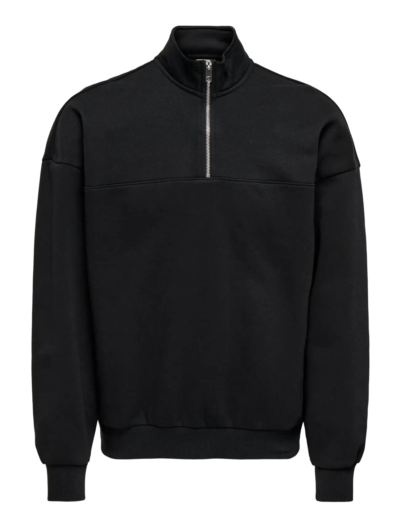 ONLY & SONS ONSCERES OVZ TRACK HALF ZIP SWEAT VD - ONLY & SONS - BLACK / black
