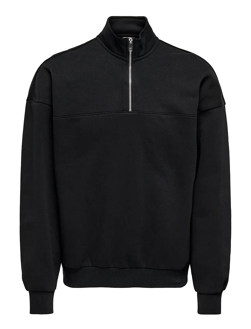 ONLY & SONS - ONSCERES OVZ TRACK HALF ZIP SWEAT VD - kollektionen - black - 1