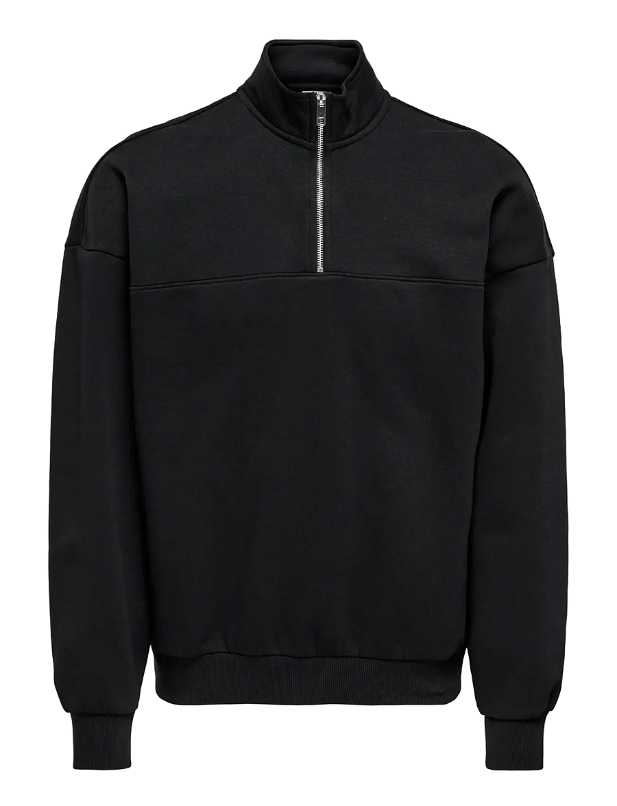 ONLY & SONS - ONSCERES OVZ TRACK HALF ZIP SWEAT VD - kollektionen - black - 1