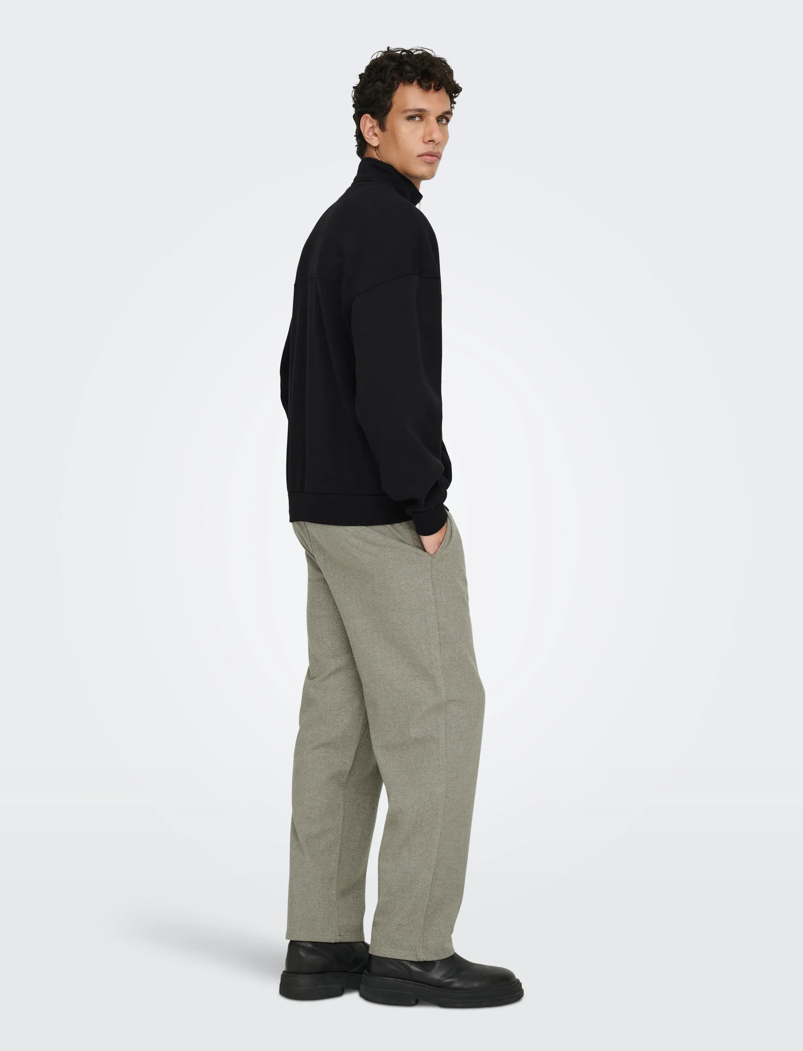 ONLY & SONS - ONSCERES OVZ TRACK HALF ZIP SWEAT VD - kollektsioonid - black - 3