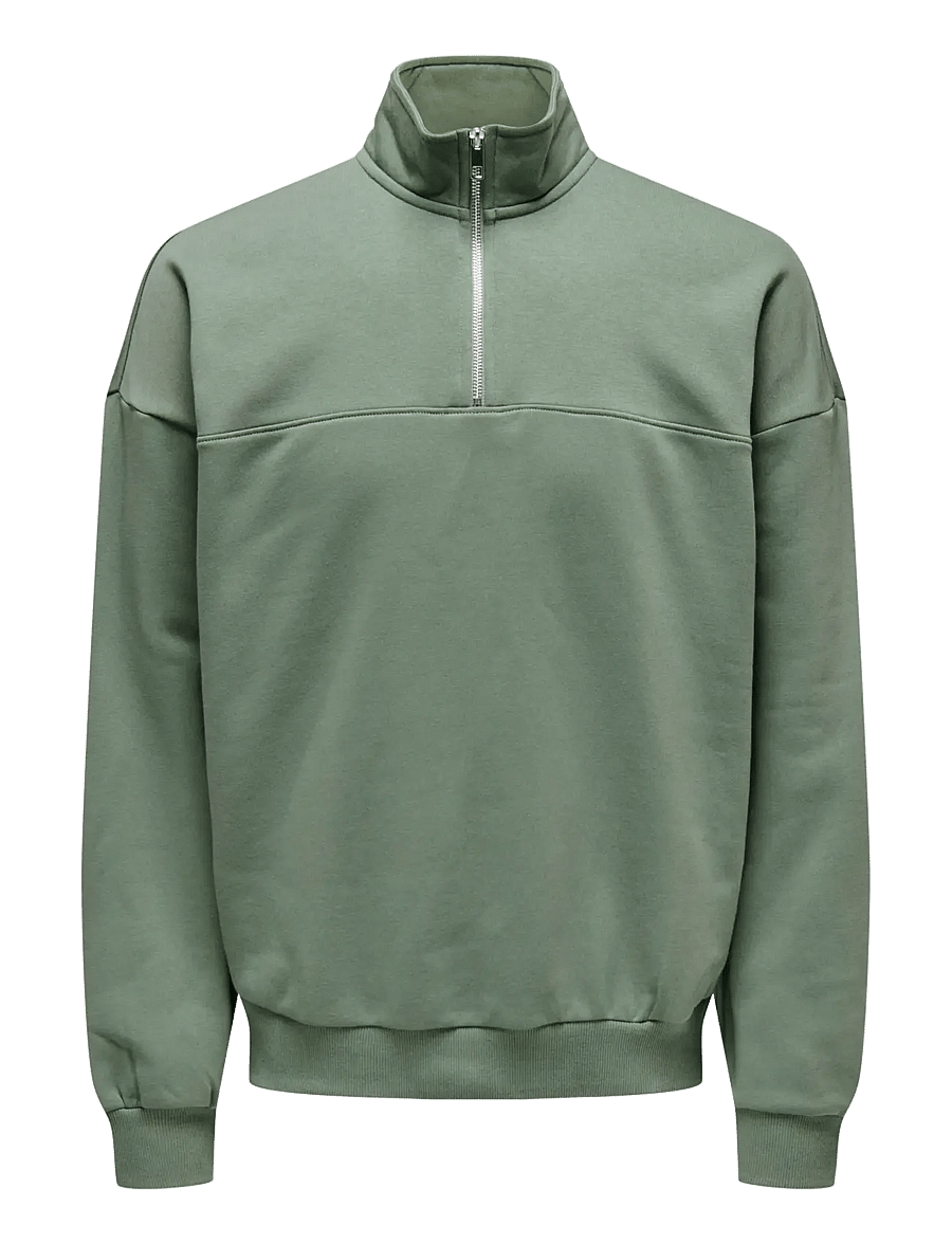 ONLY & SONS - ONSCERES OVZ TRACK HALF ZIP SWEAT VD - kollektionen - laurel wreath - 1