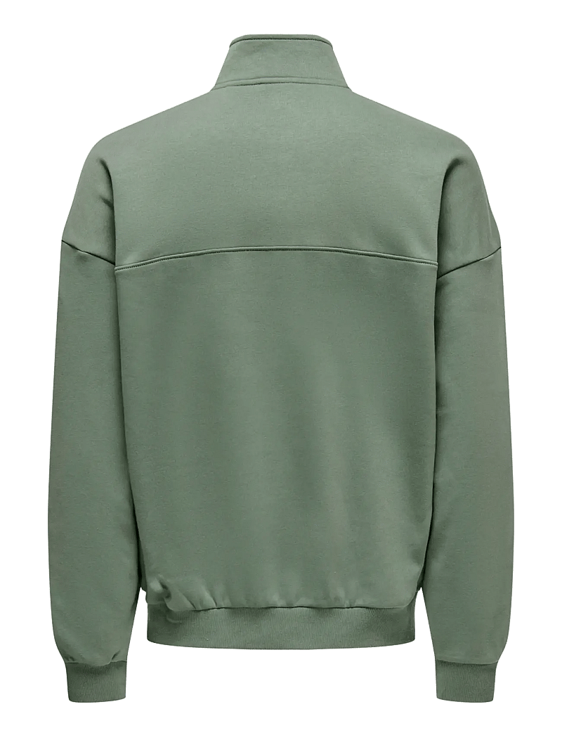 ONLY & SONS - ONSCERES OVZ TRACK HALF ZIP SWEAT VD - kollektioner - laurel wreath - 2