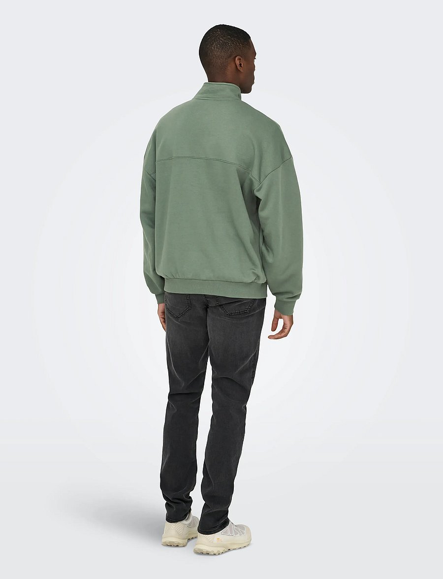 ONLY & SONS - ONSCERES OVZ TRACK HALF ZIP SWEAT VD - kollektionen - laurel wreath - 3