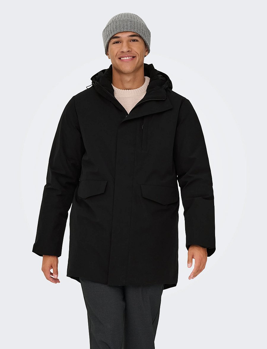 ONLY & SONS - ONSENRICO WATERPROOF STRETCH PARKA NOOS - parkad - black - 0