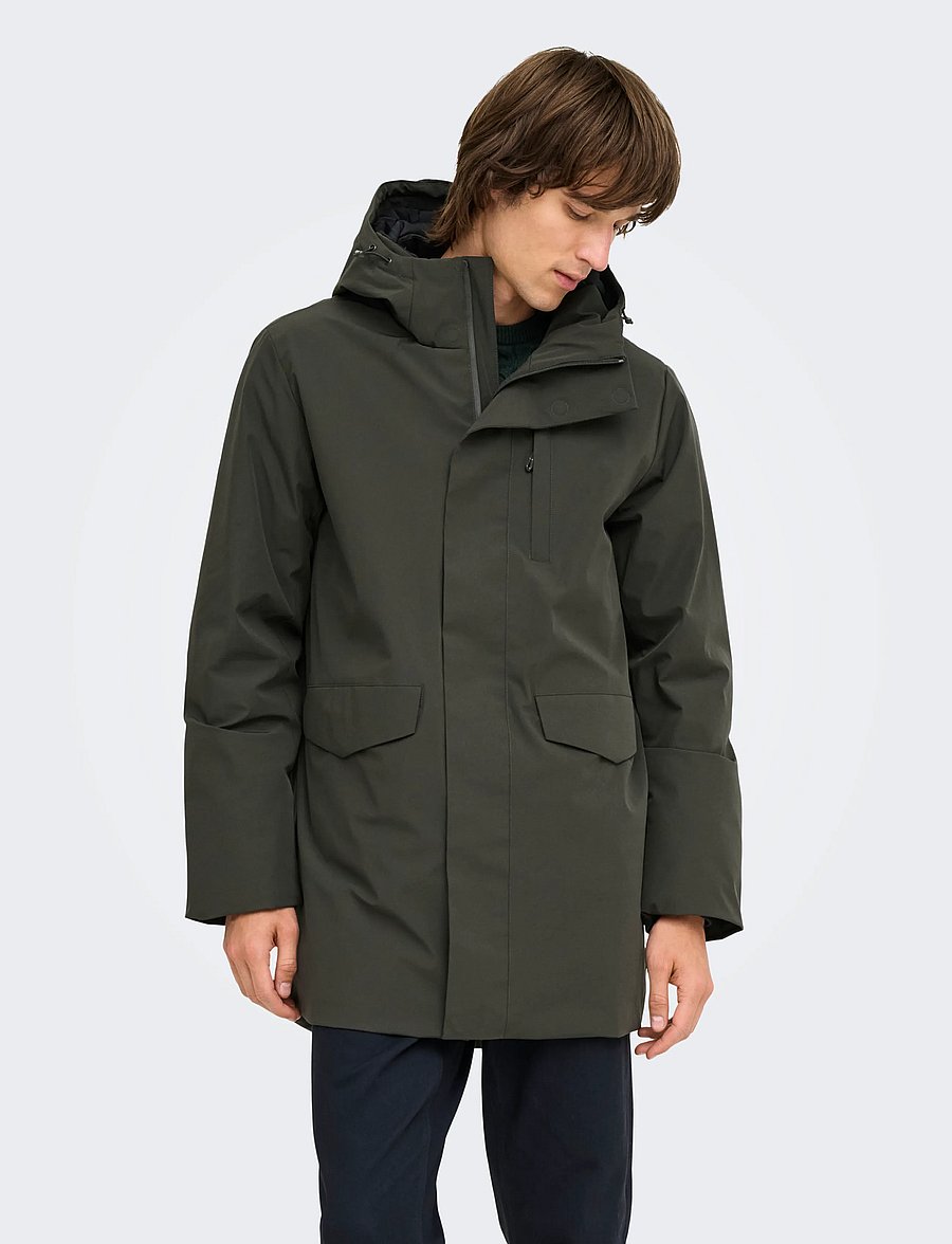 ONLY & SONS - ONSENRICO WATERPROOF STRETCH PARKA NOOS - parkas - peat - 0