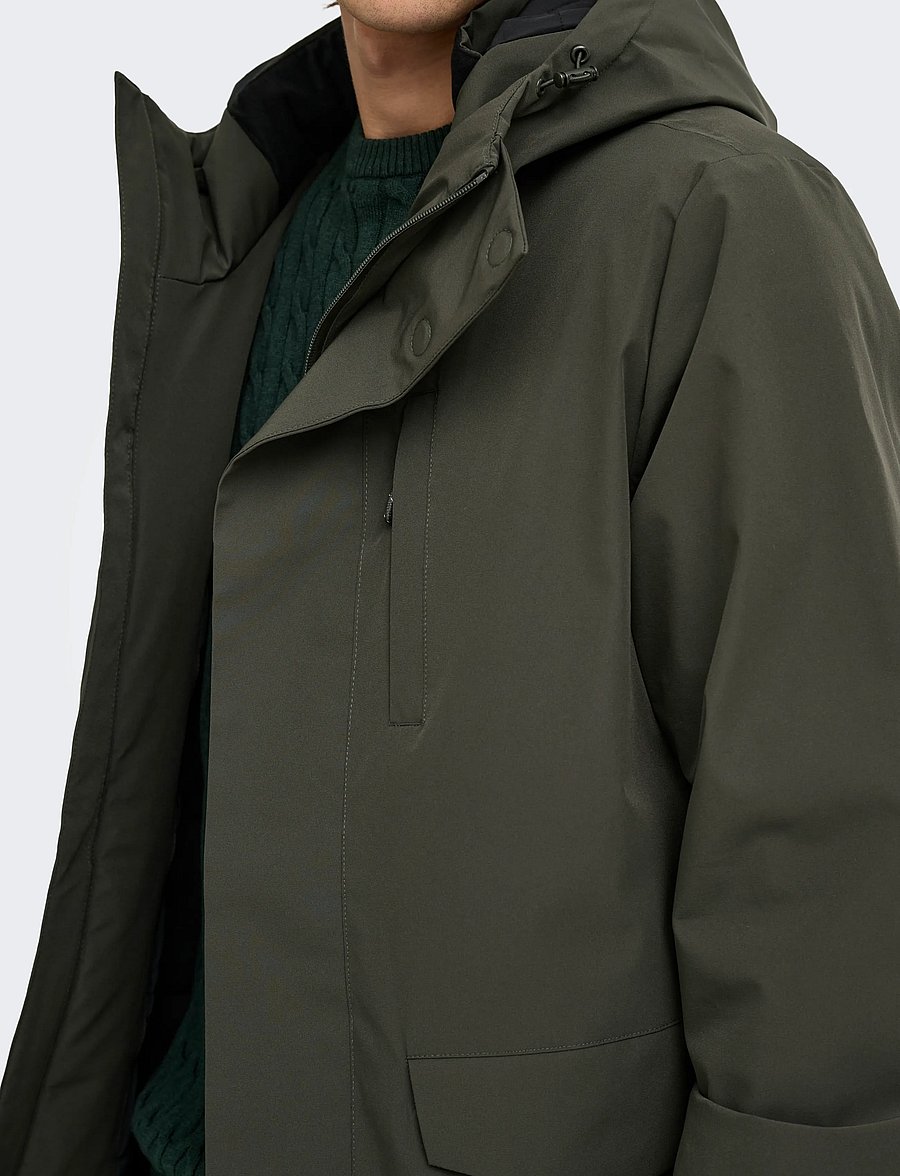 ONLY & SONS - ONSENRICO WATERPROOF STRETCH PARKA NOOS - parkas - peat - 5
