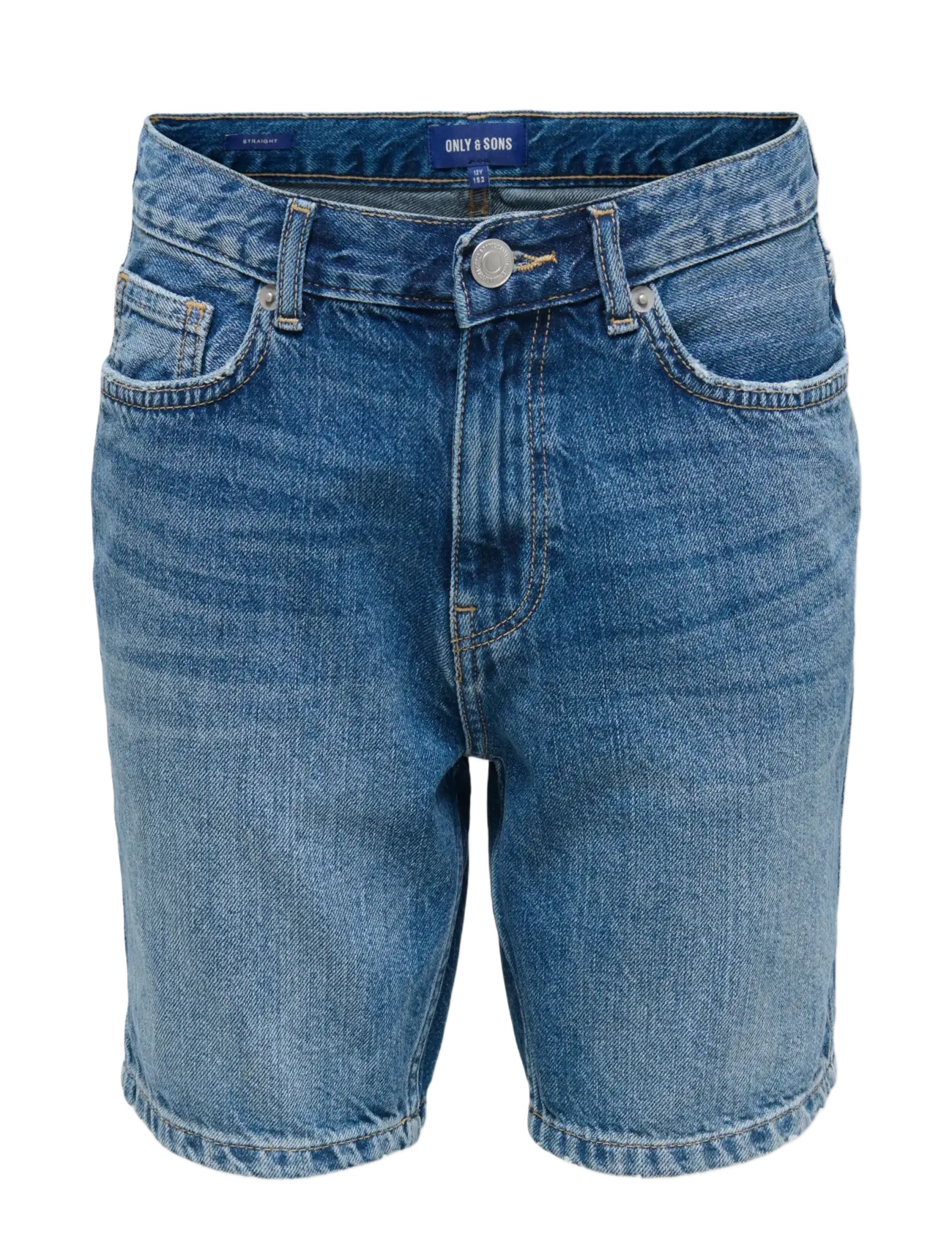 ONLY & SONS - OSJEDGE STRAIGHT MB 7058 TAI DNM SHORTS - denimshorts - medium blue denim - 0