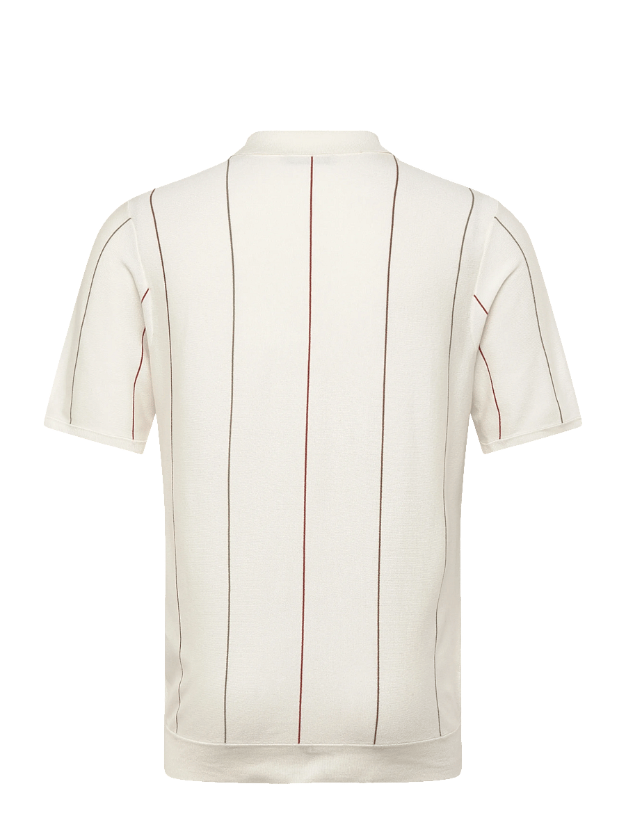 ONLY & SONS - ONSWYLER LIFE STR REG 14SS ZIP POLO FRML - langärmlige strick-polohemden - cloud dancer - 1