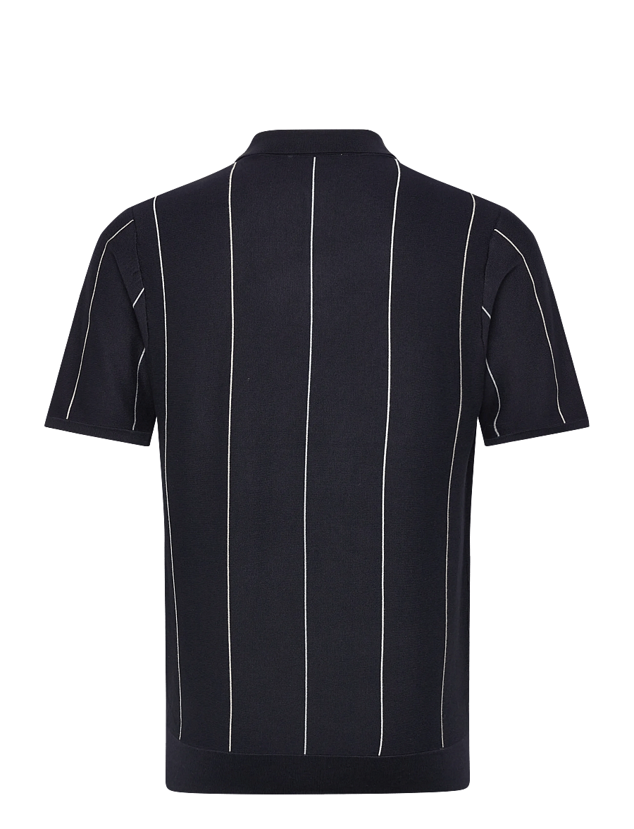 ONLY & SONS - ONSWYLER LIFE STR REG 14SS ZIP POLO FRML - langärmlige strick-polohemden - dark navy - 2