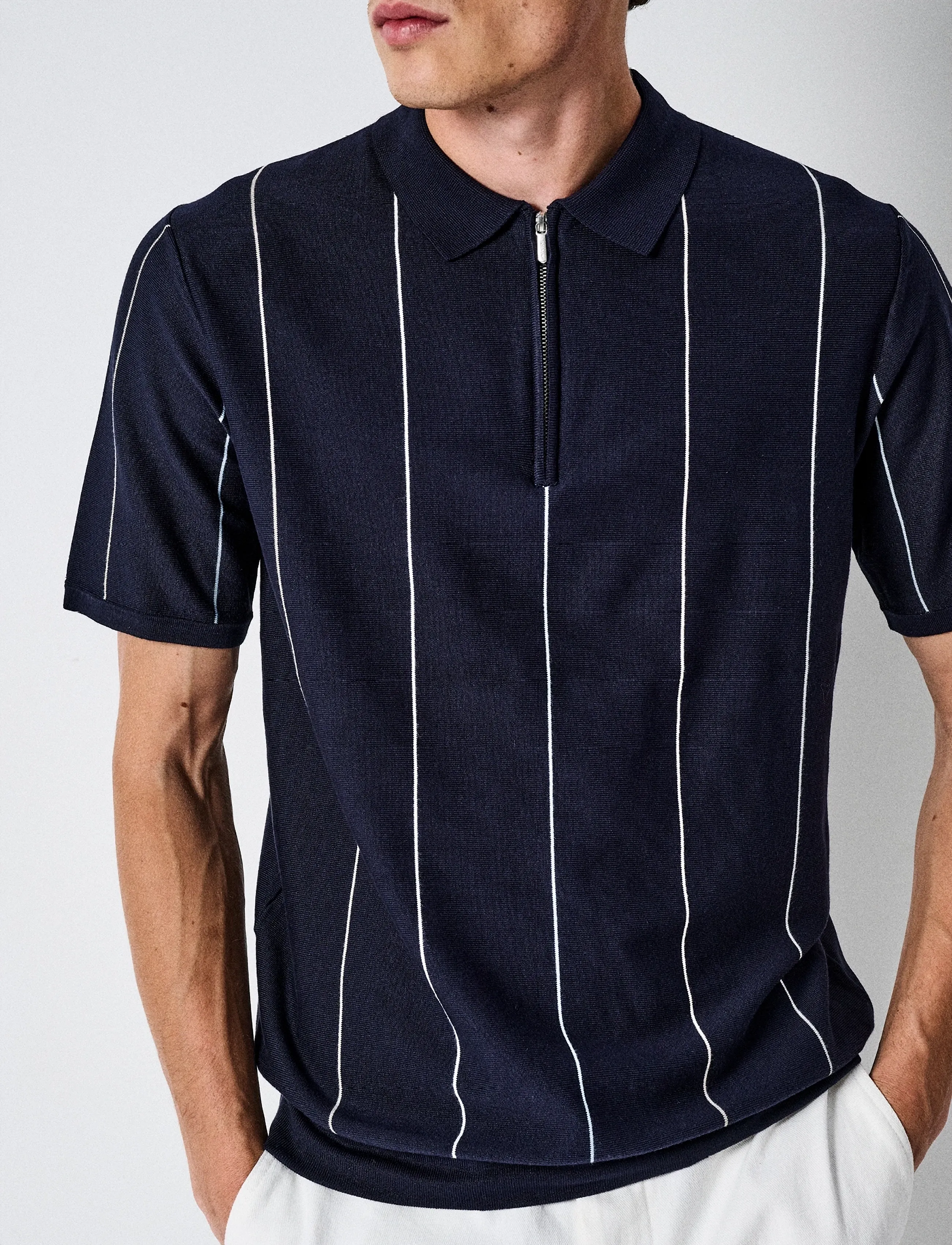 ONLY & SONS - ONSWYLER LIFE STR REG 14SS ZIP POLO FRML - polostrik - dark navy - 3