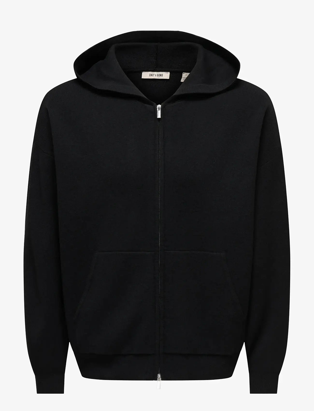 ONLY & SONS - ONSSADE OVZ LS ZIP CARDIGAN KNIT - kapuzenpullover - black - 0