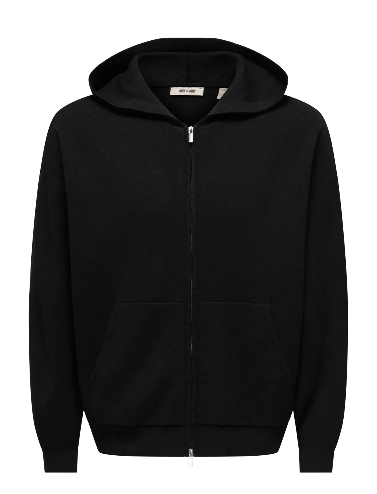 ONLY & SONS ONSSADE OVZ LS ZIP CARDIGAN KNIT - Kapuzenpullover - BLACK / black