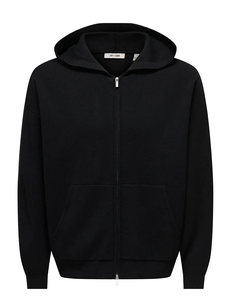 ONLY & SONS - ONSSADE OVZ LS ZIP CARDIGAN KNIT - hoodies - black - 0