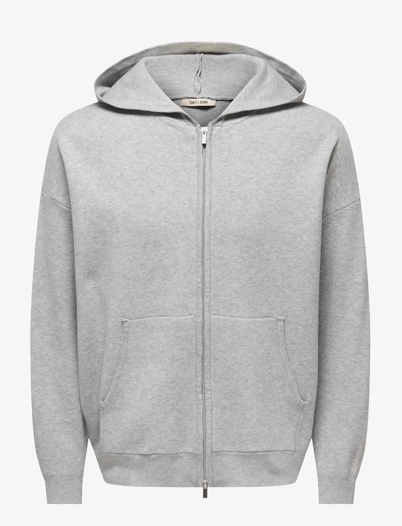 ONLY & SONS - ONSSADE OVZ LS ZIP CARDIGAN KNIT - hættetrøjer - light grey melange - 0
