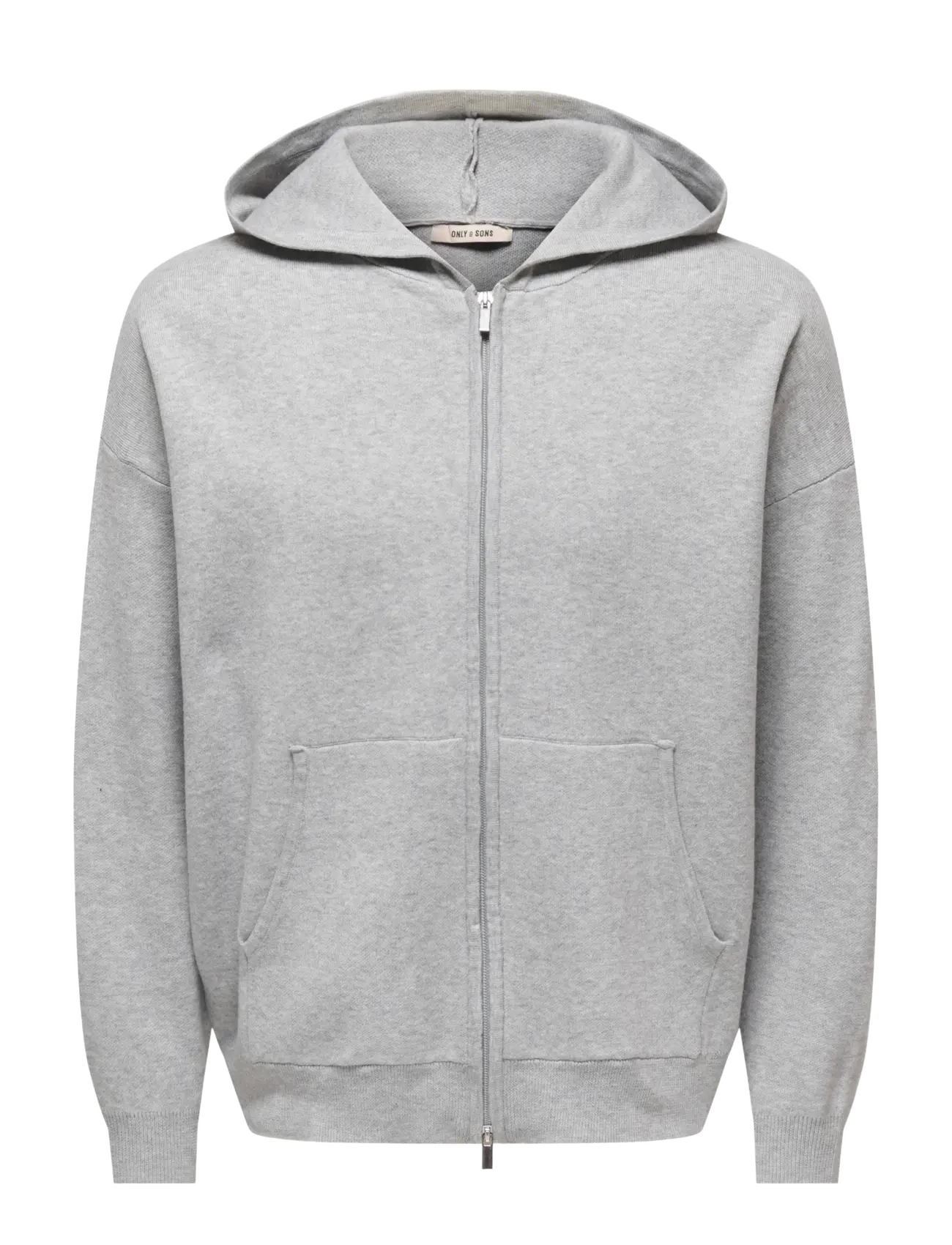 ONLY & SONS ONSSADE OVZ LS ZIP CARDIGAN KNIT - Kapuzenpullover - LIGHT GREY MELANGE / grey