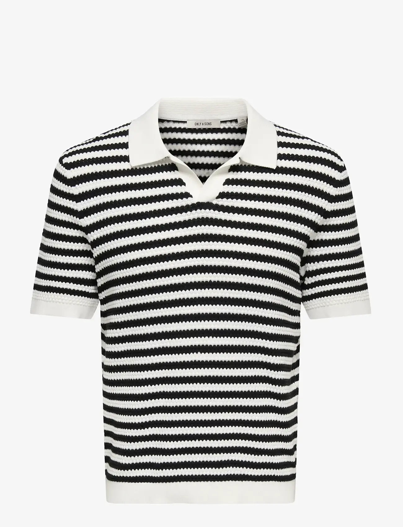 ONLY & SONS - ONSSERGE REG SS SPLIT NECK KNIT - gestrickte polohemden - egret - 1