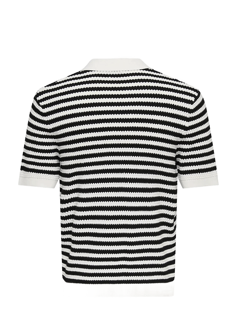 ONLY & SONS - ONSSERGE REG SS SPLIT NECK KNIT - gestrickte polohemden - egret - 2