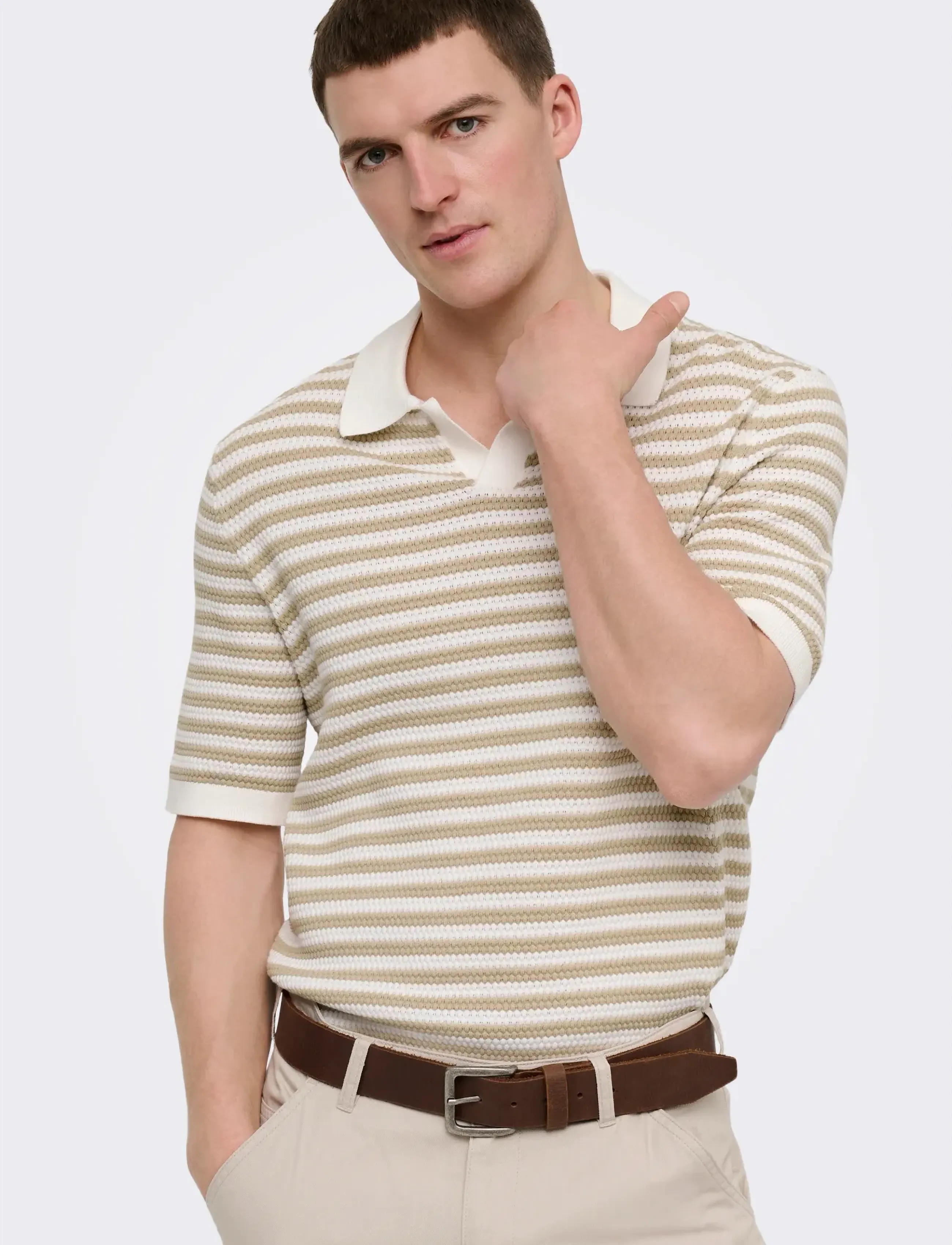 Onsserge Reg Ss Split Neck Knit 3