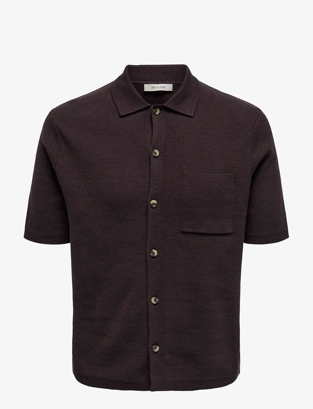 ONLY & SONS - ONSSILAS REG SS SHIRT KNIT - polostrik - coffee bean - 0