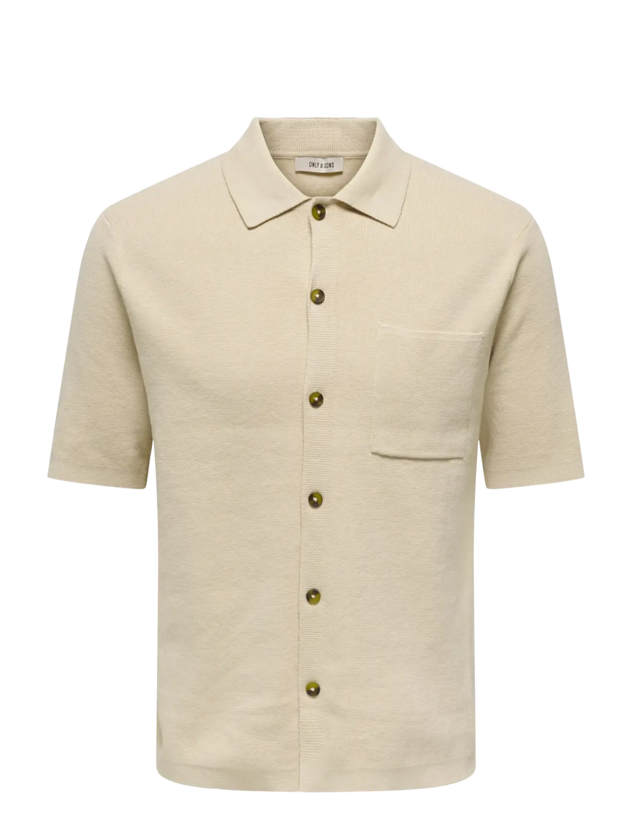 ONLY & SONS Onssilas Reg Ss Shirt Knit Beige - XL - Herren