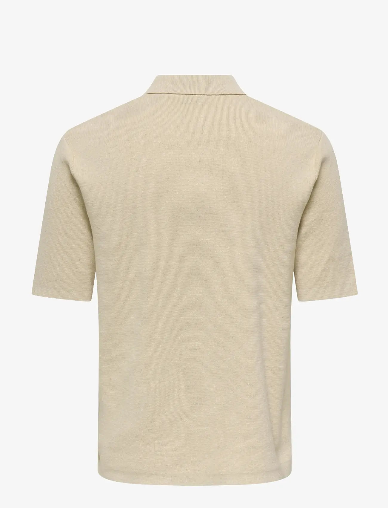 ONLY & SONS - ONSSILAS REG SS SHIRT KNIT - polostrik - oatmeal - 2