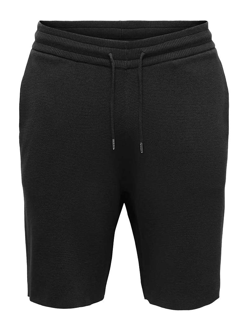 ONLY & SONS - ONSSILAS REG SHORTS KNIT - sweatshorts - black - 0