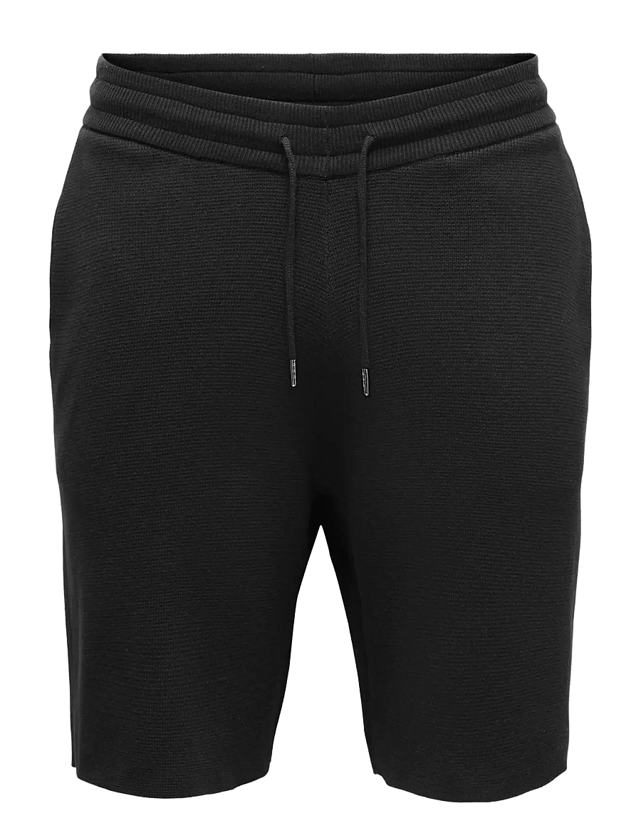 ONLY & SONS - ONSSILAS REG SHORTS KNIT - sweatshorts - black - 0