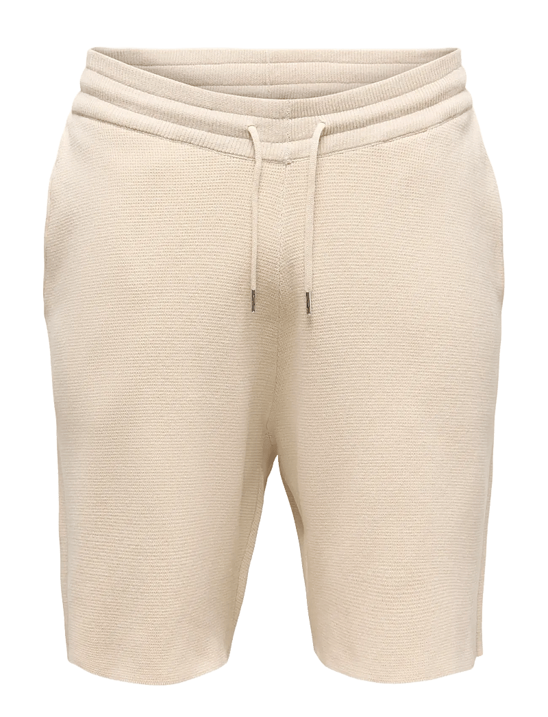 ONLY & SONS - ONSSILAS REG SHORTS KNIT - sweatshorts - oatmeal - 0