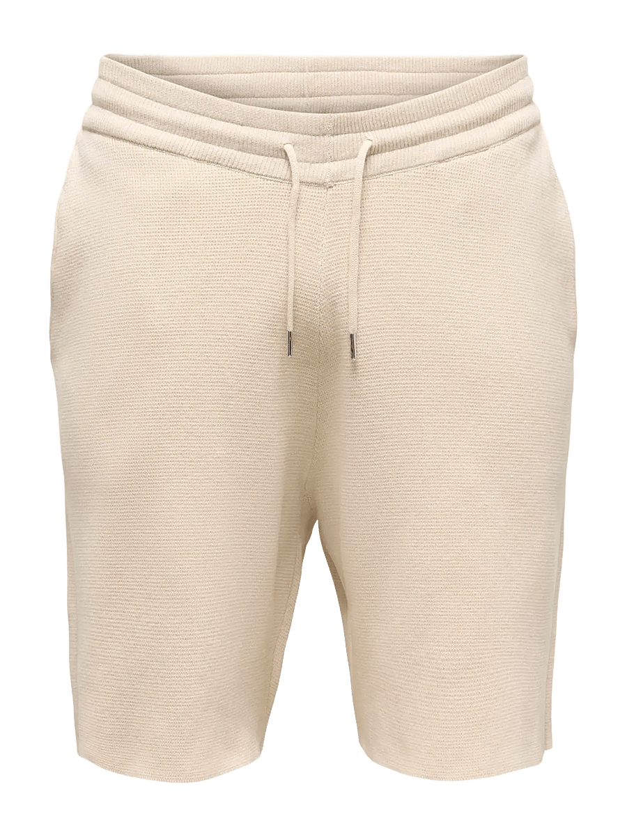 ONLY & SONS - ONSSILAS REG SHORTS KNIT - sweatshorts - oatmeal - 0