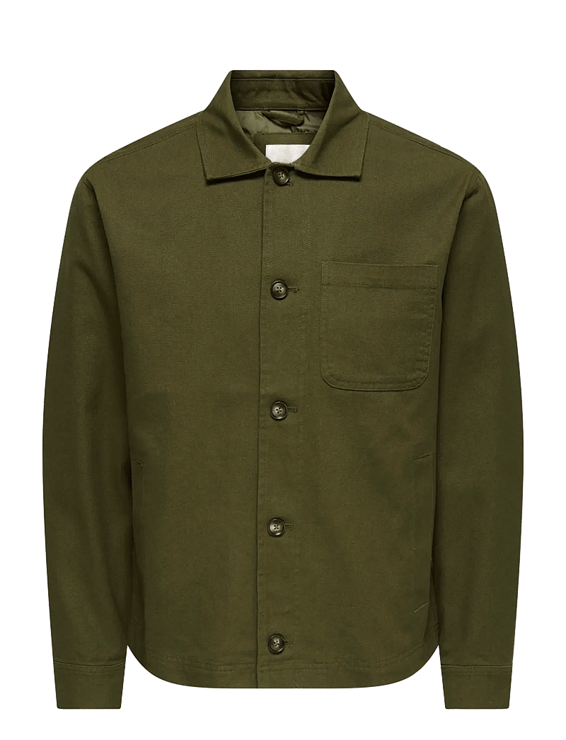 ONLY & SONS - ONSRONNIE CTN JACKET OTW - forårsjakker - dark olive - 1