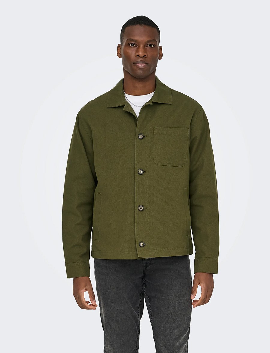ONLY & SONS - ONSRONNIE CTN JACKET OTW - vårjackor - dark olive - 0