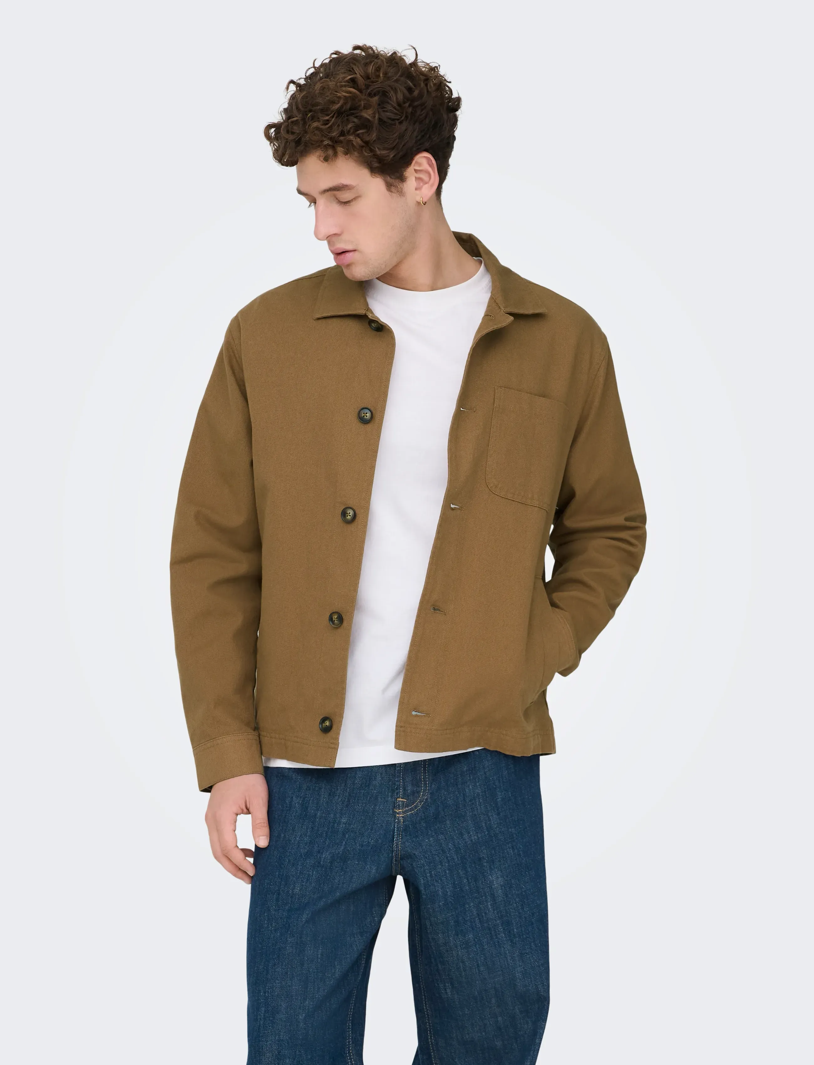 ONLY & SONS Onsronnie Ctn Jacket Otw, S, Brown, Jakker > Lette Jakker, Herre