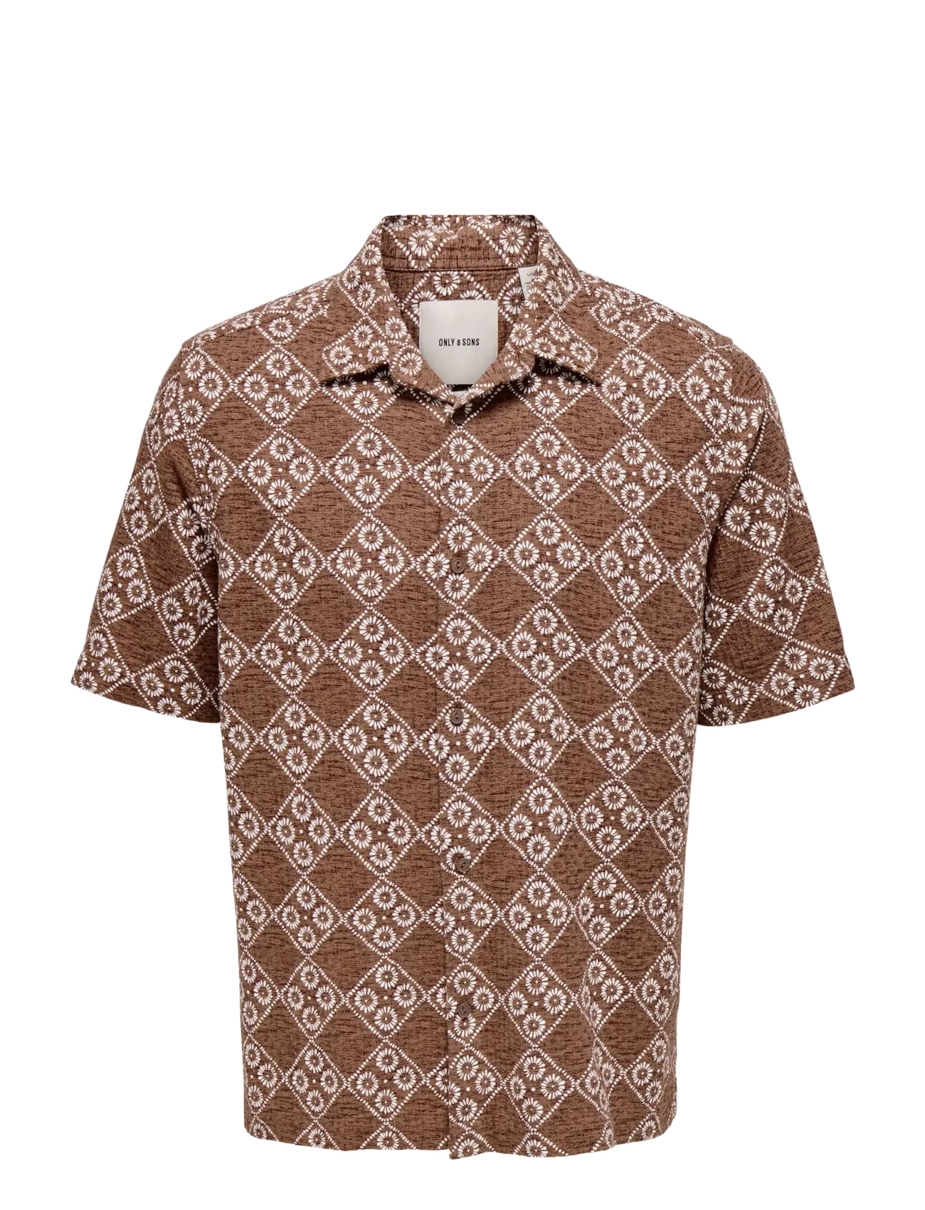 ONLY & SONS ONSJOHNSON REG SS 036 SHIRT - Kauluspaidat - POTTING SOIL / brown