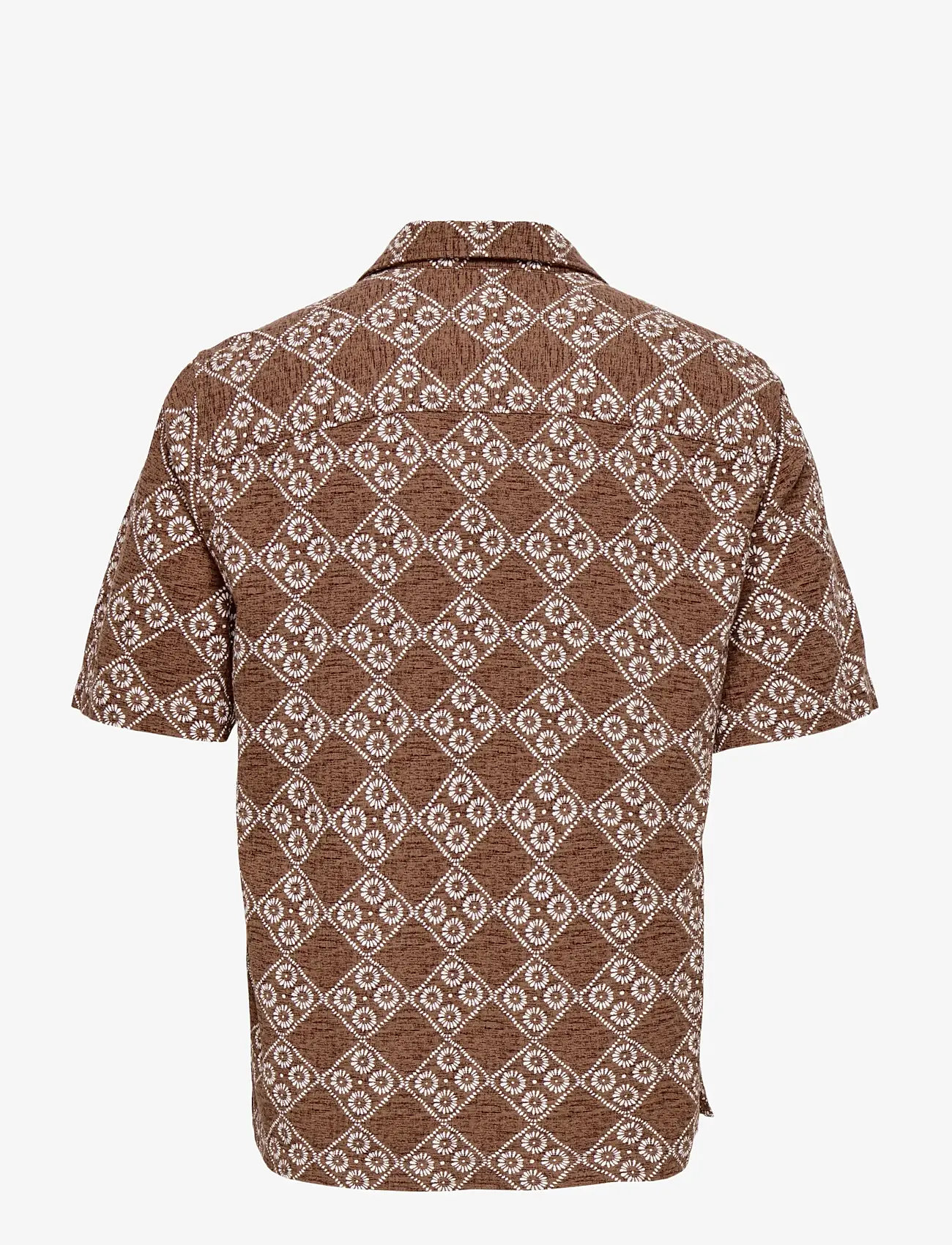 ONLY & SONS - ONSJOHNSON REG SS 036 SHIRT - hemden mit muster - potting soil - 1