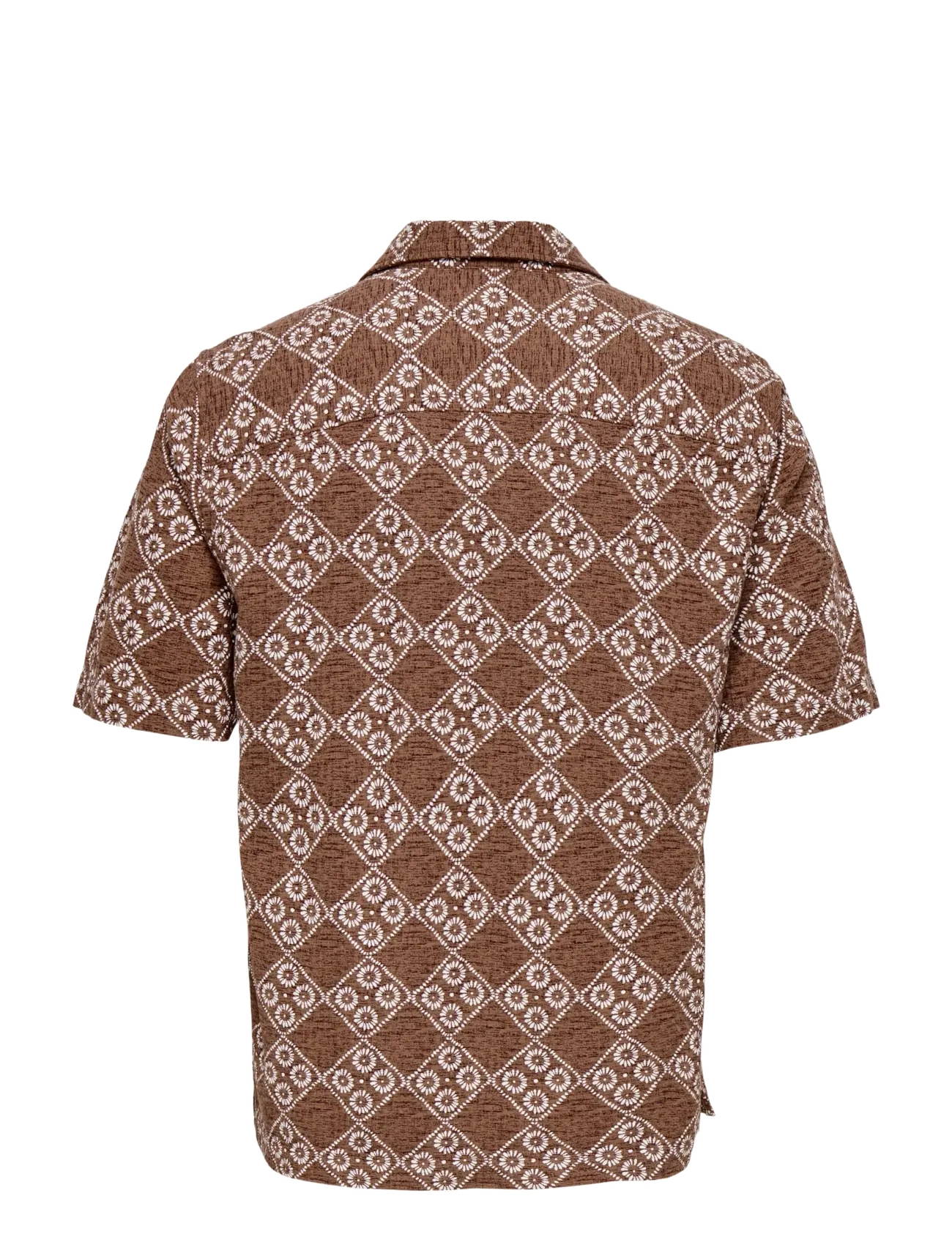 ONLY & SONS - ONSJOHNSON REG SS 036 SHIRT - mönstrade skjortor - potting soil - 1